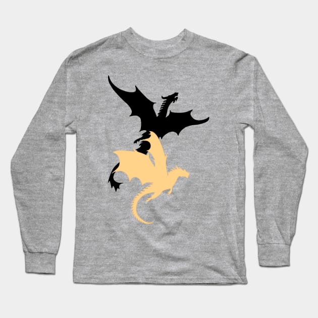 Iron Flame Dragons Tairn and Andarna Fourth Wing Book Long Sleeve T-Shirt by thenewkidprints